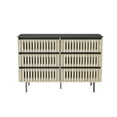 thumbnail image 3 of Canddidliike 6 Drawer Dresser Cabinet, Long Nightstand with Drawers and Lockers, Cottage Solid Wood Dresser TV Stand, Modern Dresser with 6 Drawers for Indoor as Bedroom, Brown, 3 of 7