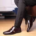 thumbnail image 6 of Men's Pointed Toe Dress Shoes Casual Slip on Loafer Formal Classic Faux Patent Leather Oxfords Business Wedding Shoe for Men, 6 of 7