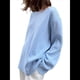 thumbnail image 2 of Suéteres de Verano para Mujer, 100% Algodón, Informales, Holgados, con Cuello Redondo, Espalda Descubierta y Sudaderas Oversize 2025 Azul S, 2 of 10