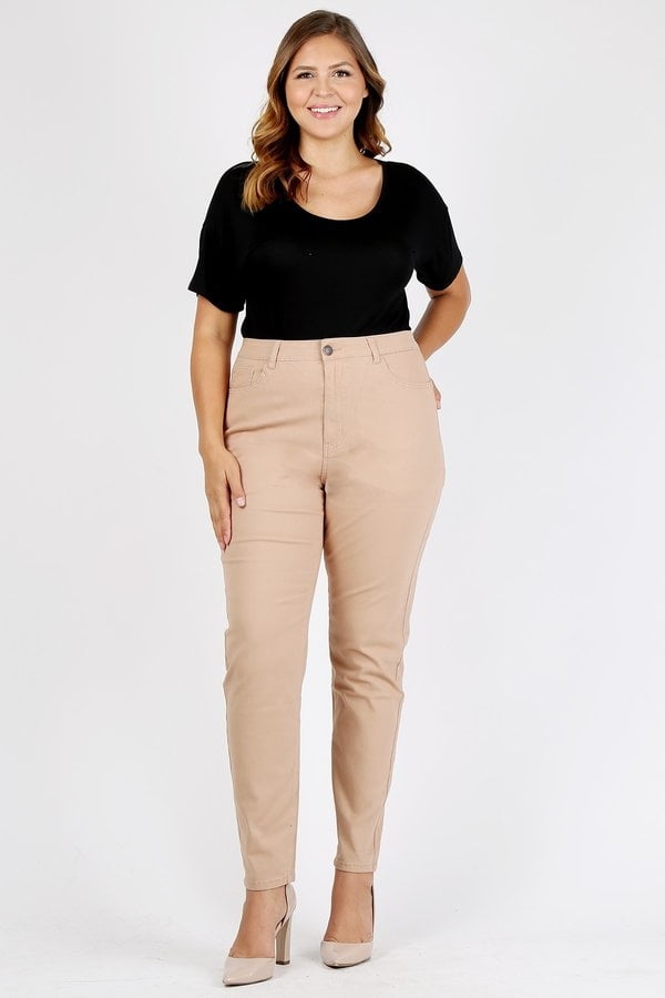 twill plus size pants