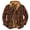 Brown, variant on WREESH Fashion Winter Jacket Men'S Casual Able Checkered Printed Design Button Pockets Fleece Long Sleeved Fake Two-Piece Hooded Jacket Sky Blue
