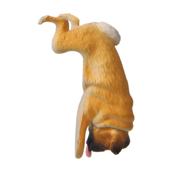 Realistic Pug Dog Figurine Hanging On Cup Rim DIY Garden Accessory