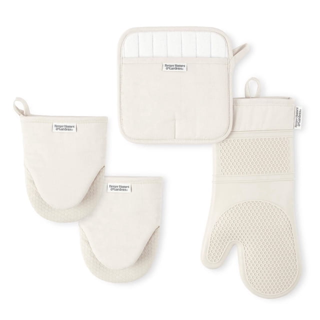 Better Homes & Garden Oven Mitt, Pot Holder, Mini Mitt Set, 4 Pieces