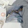 thumbnail image 2 of ERAPDAUR Blue and Gold Pillows, Modern Abstract Marble Texture Blue Gold Watercolor Print Art Home Bedroom Decorations Soft Throw Pillow Cover, Drawing Boho Pillow Case Pillowcase 18x18in, 2 of 5