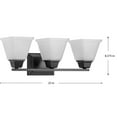 thumbnail image 2 of Clifton Heights Collection Three-Light Modern Farmhouse Matte Black Etched Glass Bath Vanity Light, 2 of 2