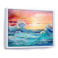 thumbnail image 2 of Designart "Sunrise Over The Rainbow Ocean I" Ocean Floater Framed Canvas Prints, 2 of 5