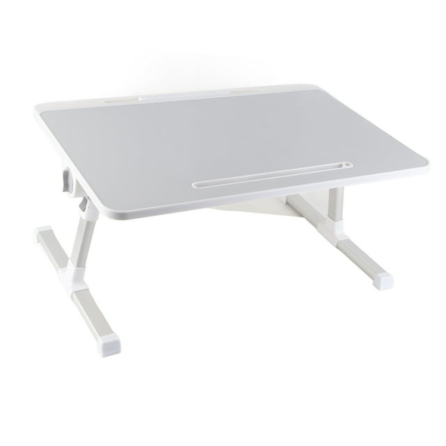 Table de Lit pour Portable en Alliage d'Aluminium, Pieds Pliables, Dessus Rotatif Convenant à l'Écriture, à la Lecture, aux Repas