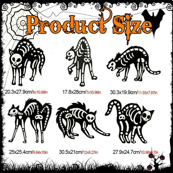PILE Halloween Home Decor Halloween Glows-in-the-dark Outdoor Courtyard Skeleton Cats Holiday Decoration