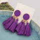 thumbnail image 1 of Pendientes para niñas, pendientes de tela de algodón hechos a mano, estilo étnico vintage, con flecos, pendientes de borlas bohemios a la moda para mujer, joyería de boda, 1 of 4