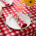 thumbnail image 2 of DII Red/White Checkers Tablecloth, 52"x52", 100% Cotton, 2 of 3