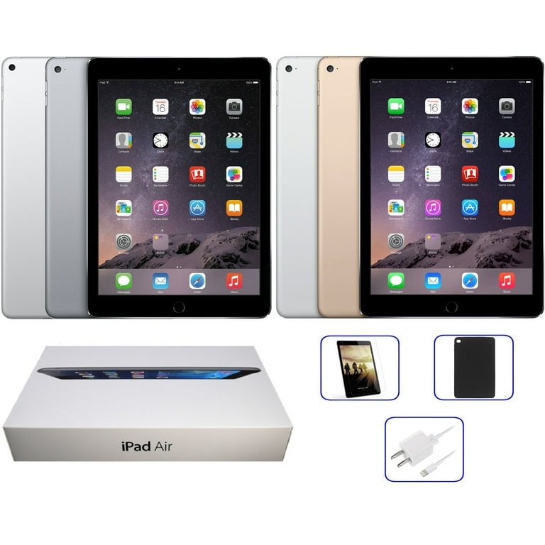 Refurbished Apple iPad Air 1st Gen. OR 2nd Gen. 16GB, 32GB, 64GB, 128GB,  Wi-Fi Only, All Colors: Space Gray, Silver, Gold, Includes Bundle, and Free 