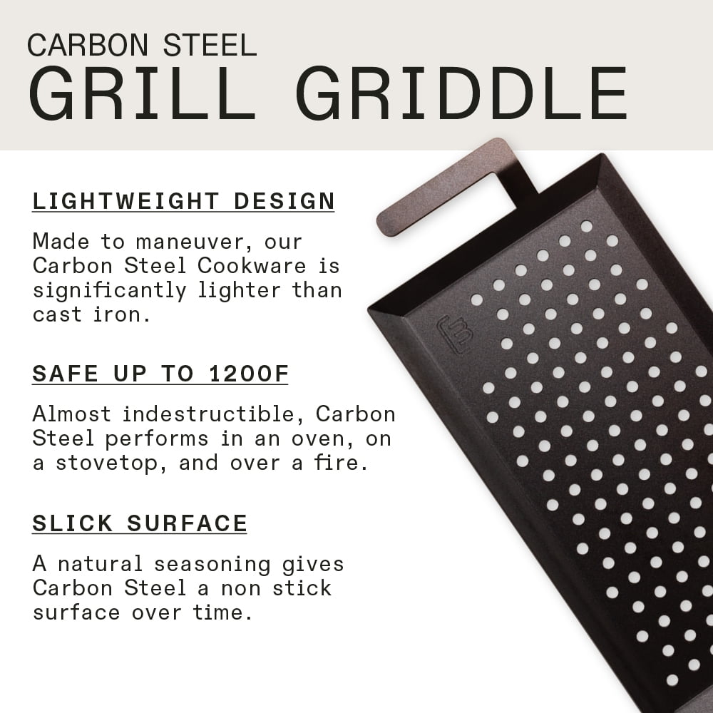 Made In Cookware - Carbon Steel Grill Griddle System - Grill Griddle with  Stand, Lid, and Grill Press - Professional Cookware - Made in Sweden 