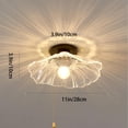 thumbnail image 4 of FSLiving RV Lotus Shape Wall Light Zipper Switch Glass 12V Retro Black RV Decorative Ceiling Light Hallway Light Fixtures Ceiling Mount, E26 E27 Industrial Semi Flush Mount for RV Camper, 4 of 5