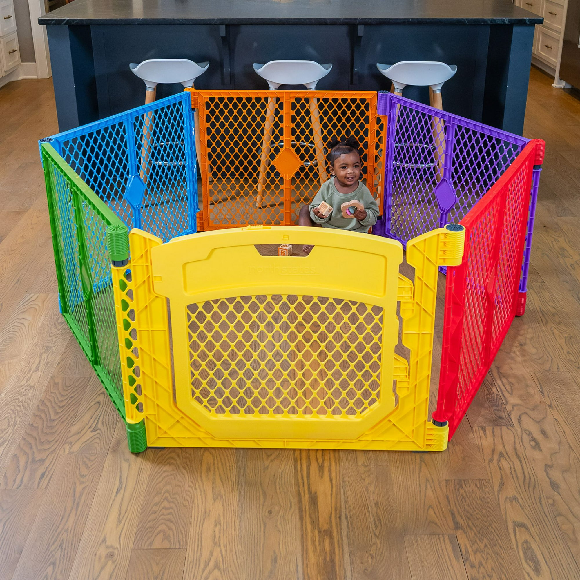 Toddleroo by North States Superyard Colorplay Ultimate Baby Play Yard with Easy Access Door