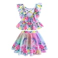 thumbnail image 3 of Girls Two Piece Swimsuit Off Shoulder Ruffle Bikini Bathing Suit Princess Swimwear, 3 of 5