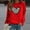 Red, variant on Tshirts Shirts for Women Leopard Print Long Sleeve Womens Top Lovely Heart-shaped Valentines Day Leisure Tops,Red L