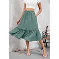 thumbnail image 6 of HOWCOME Womens Skirts - High Waisted Tiered Skirts for Women Knee Length with Pockets Beach Cover-ups dress Sage, L, 6 of 6
