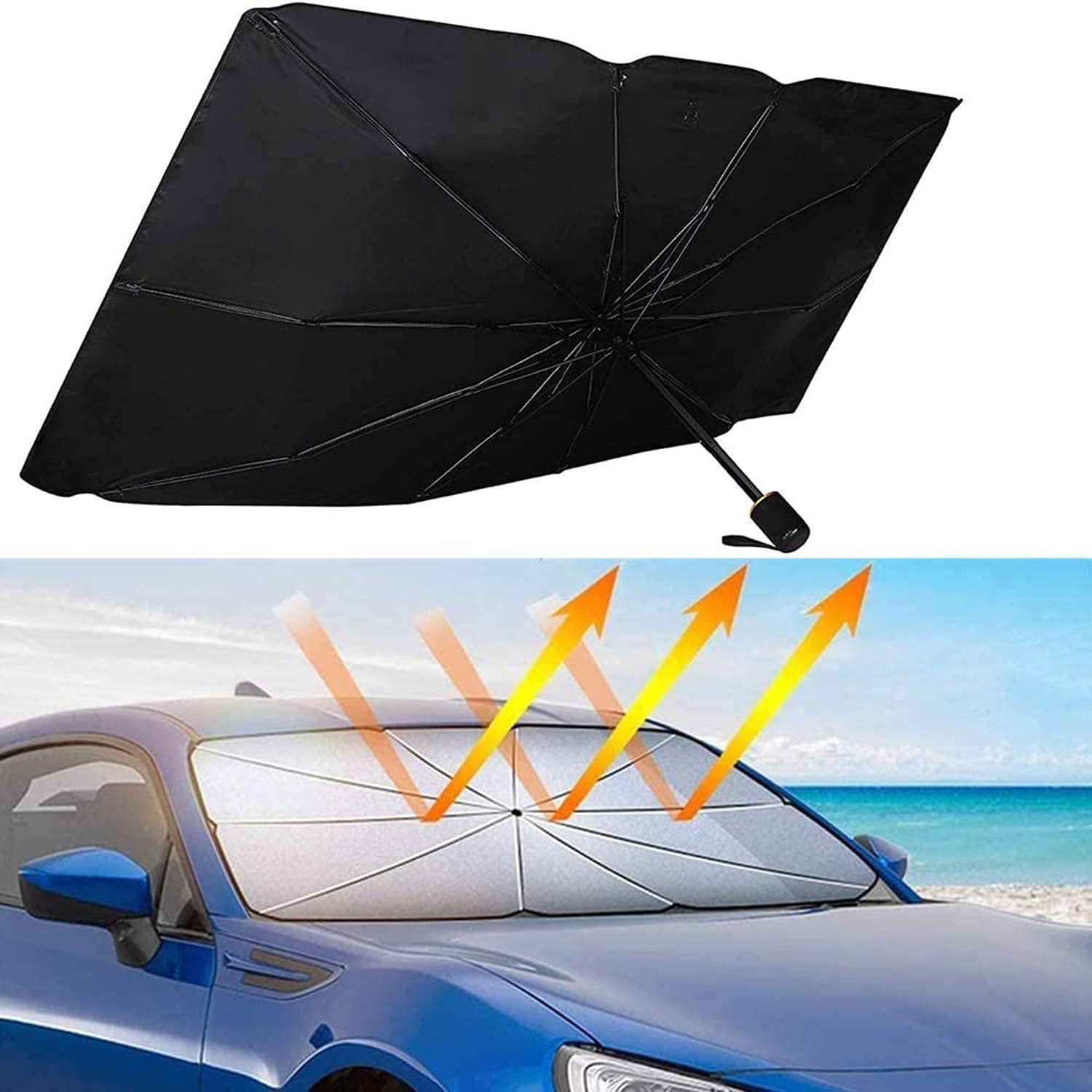 Black Sun Visor Window Screen Windshield Film Tint Strip Protect Shad 38*42 CM L 