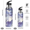 thumbnail image 2 of Watercolor Purple Horse Running Sports Bottle with Straw Stainless Steel Water Jug Portable Thermal Cup Leak-proof 600ML, 2 of 9