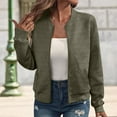 thumbnail image 2 of Pyhlmscde Women's Light Pilot Jacket Thin Jacket Long Sleeved Jacket Summer Zipper Jacket, Lightweight Cardigans for Women, Early Fall Fashion, Cardigan Sweaters for Women Green2 L, 2 of 8