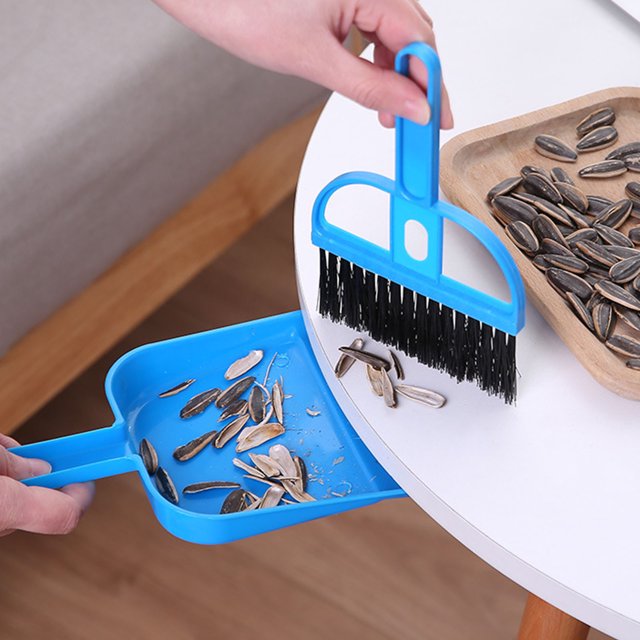 Desktop Sweeper Dustpan Set, Miniature Design Hand Broom Dustpan Set Ergonomic Comfortable Grip Desktop Brush Dustpan Kit for Both Home and Office Use