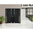 thumbnail image 3 of Front Exterior Prehung Steel Double Doors / Cynex 6777 Black / 2 Side Exterior Windows / Stainless Inserts Single Modern Painted-W12+72+12" x H80"-Right-hand Inswing, 3 of 6