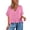 Hot Pink, variant on Flowy Button Down Sirts Womens 2026 Summer Plain Short Sleeve V Neck Tops Cotton Linen Beach Clothes Lightweight Tunic
