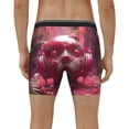 thumbnail image 4 of Xecao Surreal Pink Headphones Print Boxer Briefs for Men's Stretch Moisture-Wicking Underwear, Mid-Rise Classics breathable fabric, 4 of 7