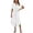 White, variant on Vivianyo HD Women's Collar Full Button Belted Shirt Midi Dress, Solid Short Sleeve Self Tie Waist Split Hem Dresses for Women Summer Beach, Women's Orange, Sizes S-3XL