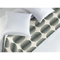 thumbnail image 2 of Geometric Bed Runner, Minimalist Striped Round Shape Pattern Retro on Plain Background, Decorative Accent Bedding Scarf for Hotels Homes & Guest Rooms, Queen, Charcoal Grey and Eggshell, by Ambesonne, 2 of 3