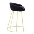 thumbnail image 3 of Canary Contemporary Counter Stool in Gold with Blue Velvet by LumiSource - Set of 2, 3 of 7