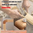 thumbnail image 5 of C Shaped End Table, Solid Wood C Side Table for Couch Sofa and Bed, Sofa Tables That Slide Under for Space Saving, Small Snack C Tables for Living Room Bedroom (H 24.4″ - Wood, 2), 5 of 6