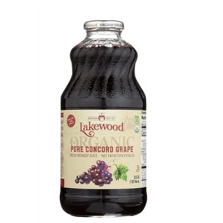 Lakewood Organic Pure Concord Grape Fresh Pressed Juice Concord Grape 32 fl oz Pack of 4