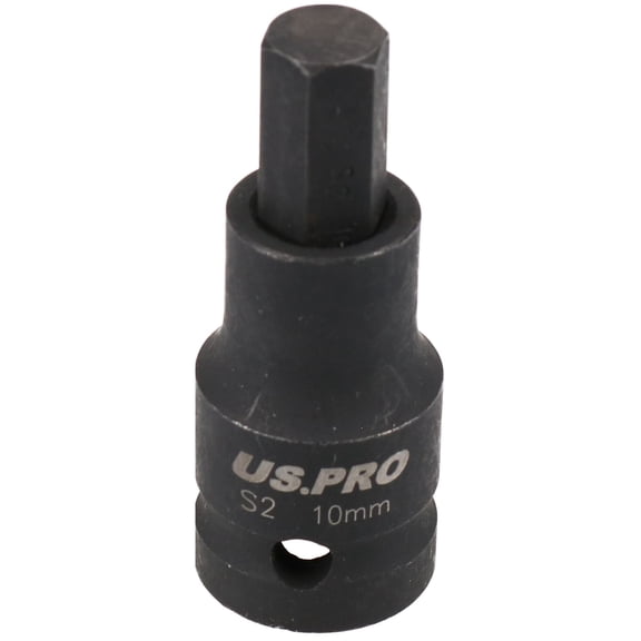 M10 x 55mm 1/2" Drive Short Impact Impacted Allen Hex Key Socket