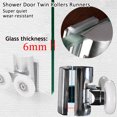 thumbnail image 3 of ODOMY 4 Pcs Roues de Porte de Douche Robustes en Alliage de Zinc Doubles Rouleaux Supérieurs et Inférieurs Coureurs, 3 of 7