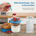 thumbnail image 5 of 4 Pack 16 Oz Glass Overnight Oats Containers with Lids and Spoons, Leak-Proof Mason Jars for Meal Prep, Yogurt, Salad & Cereal, 5 of 7