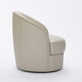 thumbnail image 4 of Noble House Leather Swivel Accent Chair, 360° Spin Mid-Century Modern Lounge Chair for Living Room, Cream, 4 of 6