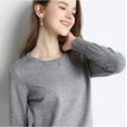 thumbnail image 2 of Maydear Women's Round Neck Long Sleeve Sweater Pullover Knit, Stretch Fitted Knitted Bottoming Shirt, 2 of 5