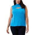 thumbnail image 1 of Ella Rafaella Womens Ribbed Cutout Tank Top, Blue, Plus Size, 2X, 1 of 1