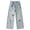 Light Blue, variant on Shadoumai Girls Wide Leg Jeans Baggy Bow Embroidery High Elastic Mid Waist Denim Pants Y2K Trendy Tween Skater Streetwear 7-13Y