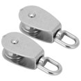 thumbnail image 4 of Stainless Steel Single Pulley, Wear-resistant 360° Rotating Ring Single Pulley Rust-proof With 2 Single Pulleys For Transmitting Or Pulling Work For Worker, 4 of 8