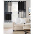 thumbnail image 2 of Black Grey Blackout Curtains for Bedroom/Living Room, Thermal Insulated Kitchen Curtains, Modern Abstract Art Geometric Grommet Darkening Window Treatment Drapes 52"x84"x2, 2 of 8