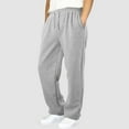 thumbnail image 6 of Yuanlong Men Pants Solid Straight Wide Leg Men'S Joggers Sweat Pants Fall Outing Sports Gym Large Trousers With Pockets, 6 of 9