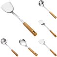 thumbnail image 2 of Stainless Steel Kitchen Tools Set of 5 Pieces, Slotted Turner Ladle Utensils for Cooking Baking Frying, Professional Chef Tools, 2 of 9