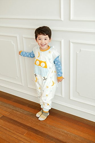Vaenait Baby Kids Comfy Wearable Blanket Sleepsuits Sleep and Play 100% Cotton Sleepsack Pink Owl S 