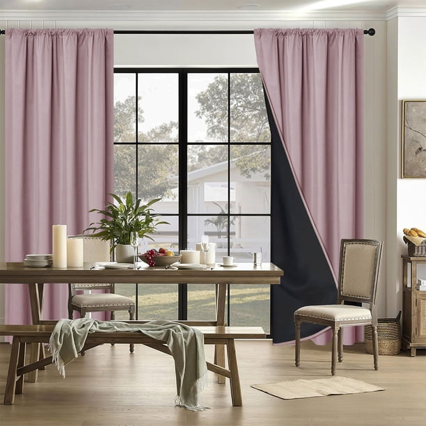 Panel de Cortina Bloqueadora de Luz, Cubierta de Ventana con Aislamiento Térmico, Cortinas Oscurecedoras de Habitación con Bolsillo para Barra, 200 x 100 cm para Sala de Estar o Dormitorio