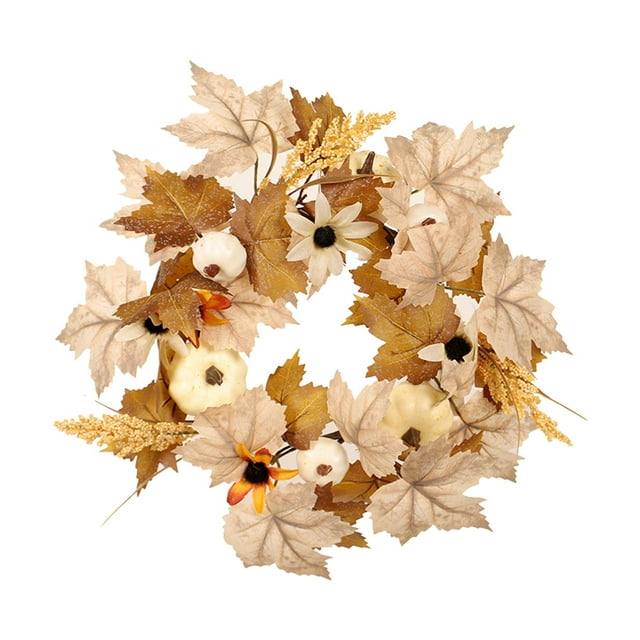 Luzkey Fall Wreath Garland Ornament Front Door Wreath for Thanksgiving Holiday Home