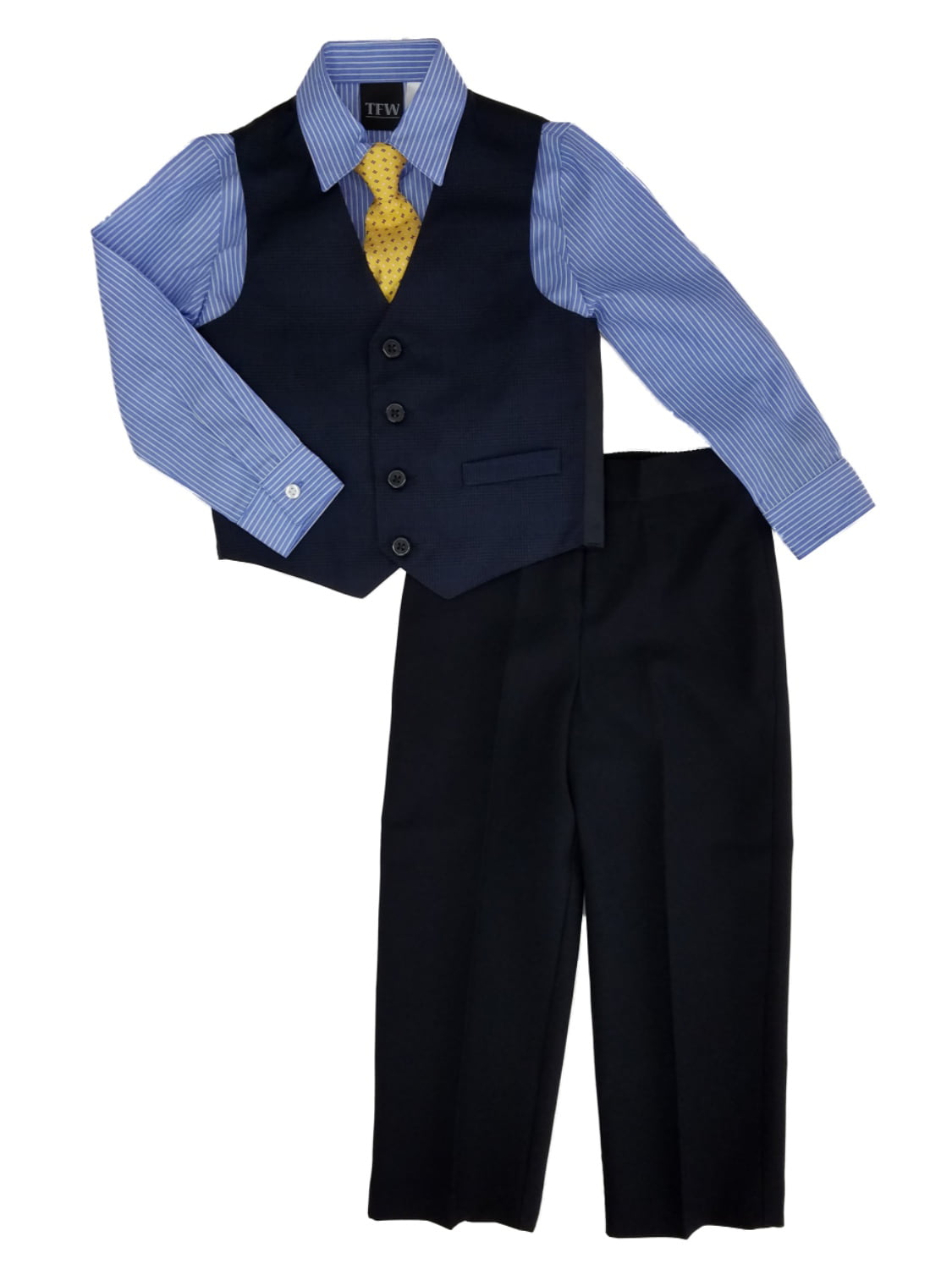 Light Sky Baby Blue boys pinstripe vest 4 piece set formal suit easter all size 