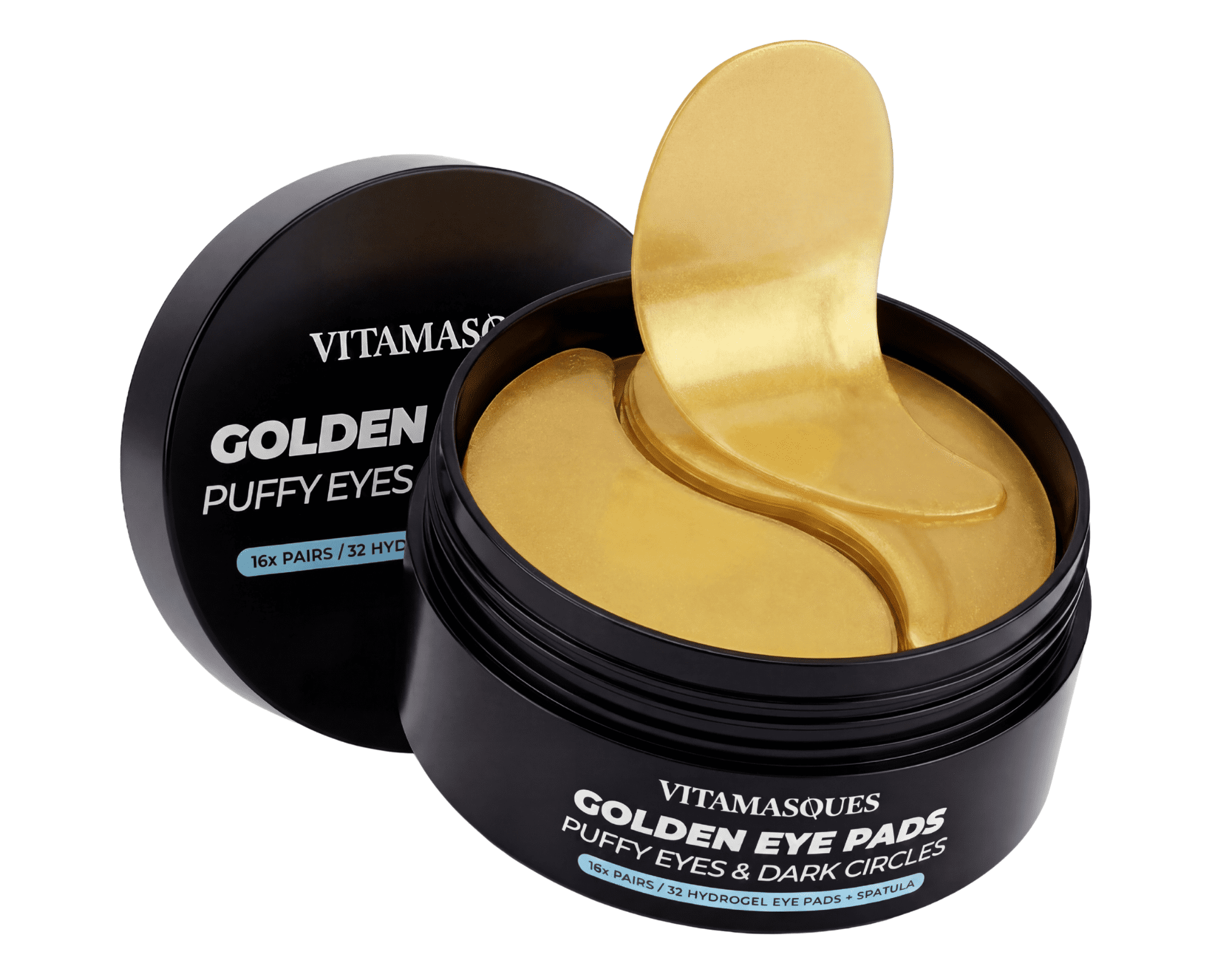 (4 pack) Vitamasques Golden Hydrogel Eye Pads for Puffy Eyes & Dark Circles, 16 Pairs