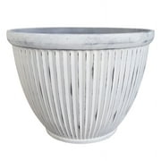 Southern Patio 15" Afterglow White Resin Westland Patio Planter